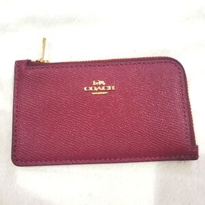 Coach Burgundy Card Coin Holder